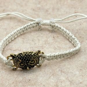 Adjustable Gold Tone Owl Wax String Fashion Bracelet